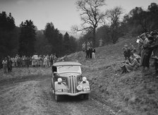 Ford Model C Ten of J Whalley competing in the MCC Edinburgh Trial, Roxburghshire, Scotland, 1938. Artist: Bill Brunell.