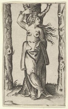 Saint Agatha tied to a tree, her breasts have been cut off, from the series 'Picc..., ca. 1500-1540. Creator: Anon.