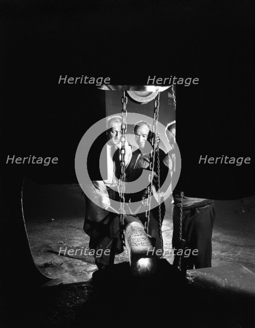 Close-up of a forge being worked at Edgar Allen's foundry, Sheffield, South Yorkshire, 1962. Artist: Michael Walters