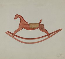 Wooden Rocking Horse, 1937. Creator: Helen E. Gilman.