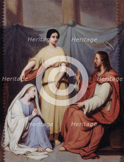 Jesus with Martha and Mary, c1841. Creator: Henry Scheffer.