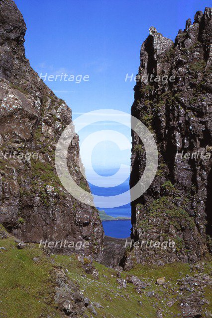 Basalt rocks in Quirang, Isle fo Skye, Scotland, 20th century. Artist: CM Dixon.