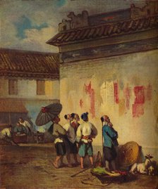'Coolies Reading a Proclamation, Macao', c1840. Artist: George Chinnery.