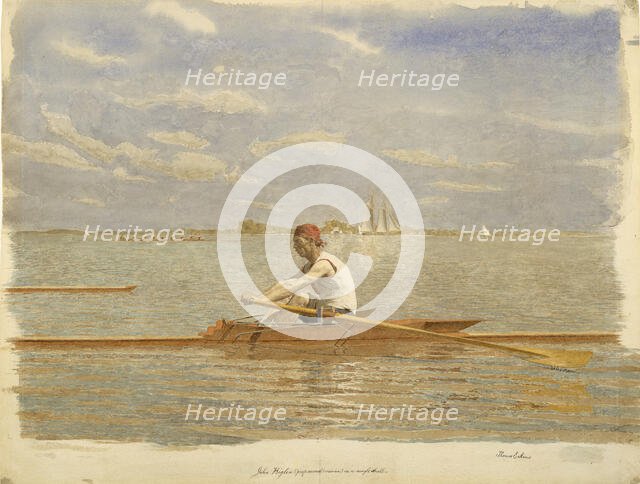 John Biglin in a Single Scull, ca. 1873. Creator: Thomas Eakins.