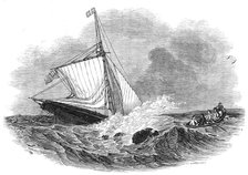Loss of the yacht "Vectis", off Bognor, 1845. Creator: Ebenezer Landells.