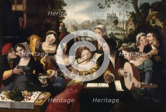 Prodigal child among courtesans, c1530. Creator: Flemish School.