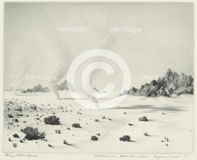 Whirlwinds, Dead Mountains, Mojave Desert, California, c. 1921. Creator: George Elbert Burr.
