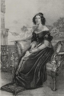 Maria Anna of Bavaria (1805-1877), Queen consort of Saxony (1836-1854), 1852.  Creator: J.J. Martinez.