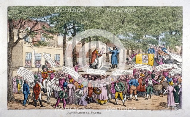 'Anticipations for the Pillory', 1813. Artist: Anon