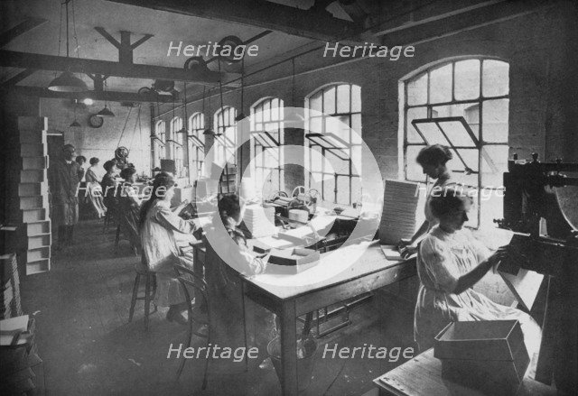 'In the Box Factory', 1919. Artist: Unknown.