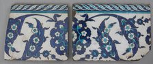 Border Tiles with 'Saz' Leaf Design, Turkey, 16th century. Creator: Unknown.