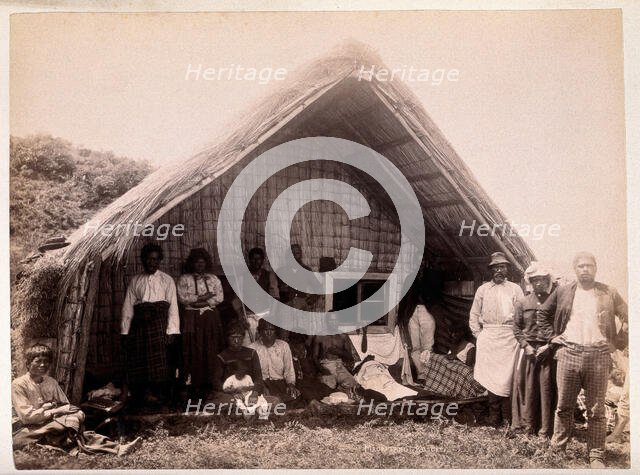 New Zealand: Maori funeral rites, c1880s. Creator: Unknown.