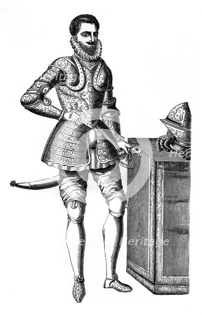 Francois, Duke of Anjou and Alencon, in damascened armour, 16th century, (1870). Artist: Unknown