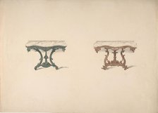 Design for Two Marble Topped Tables with Carved Legs, early 19th century. Creator: Anon.