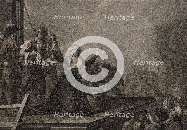 Madame Élisabeth de France, sister of the King, before the guillotine on 10th May 1794, c. 1795. Artist: Lasinio, Carlo (1759-1838)