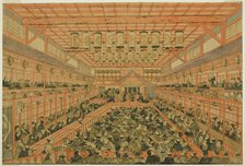 Perspective Picture of a Kabuki Theater (Uki-e Kabuki shibai no zu), c. 1776. Creator: Utagawa Toyoharu.