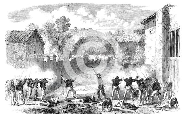 The Revolution in Sicily - Sicilian skirmishers attacking the advanced posts of the..., 1860. Creator: Unknown.