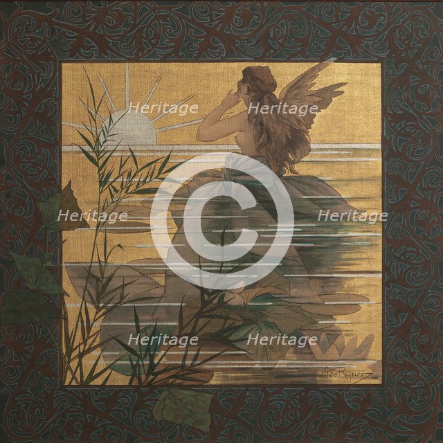 Composition with winged nymph at sunrise, 1887. Artist: Riquer Inglada, Alejandro de (1856-1920)