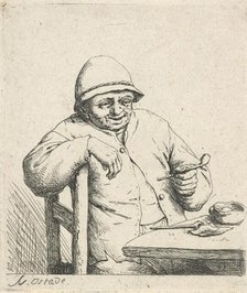 Smoker leaning on the back of a chair, 1672. Creator: Adriaen van Ostade.