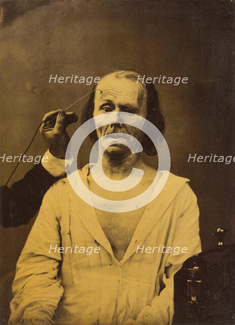 A relaxed face (left); Profound attention (right), 1854-1856, printed 1862. Creator: Duchenne de Boulogne.