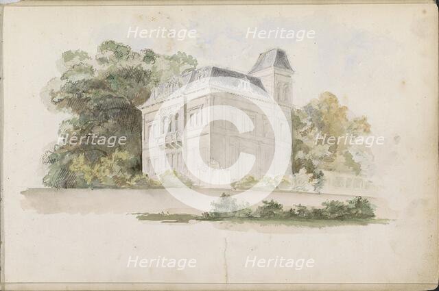 Detached villa with tower near trees, 1862-1867. Creator: Isaac Gosschalk.