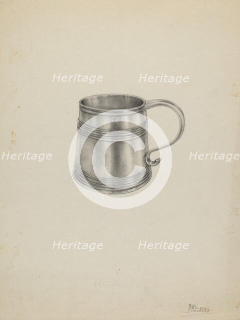 Silver Mug, 1935/1942. Creator: Palmyra Pimentel.