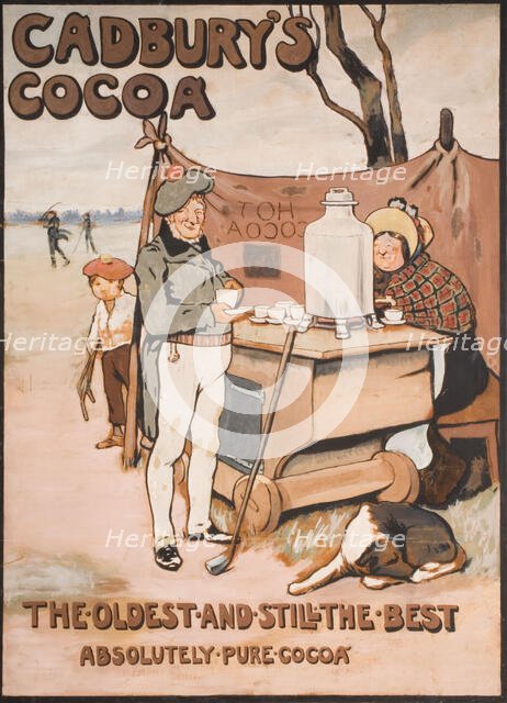 Golfing - Cadbury's Cocoa, 1895-1905. Creator: Cecil Aldin.