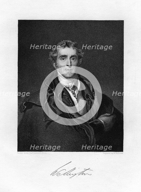 Arthur Wellesley, 1st Duke of Wellington, British soldier and statesman, 19th century.Artist: H Robinson