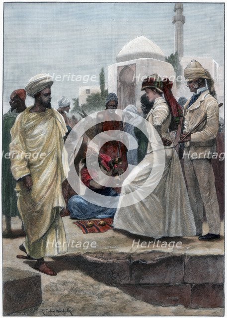 A street conjurer in Algiers, 1895.Artist: Richard Caton Woodville II
