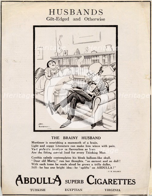 Abdulla Cigarettes, 1920s. Artist: Henry Mayo Bateman