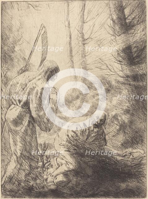 Death and the Woodcutter, 2nd plate (La Mort de le bucheron). Creator: Alphonse Legros.