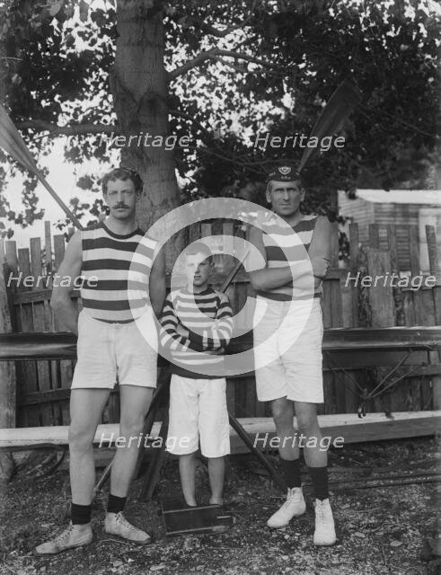 O.R.C. senior double sculls winners, Queenstown. Creator: Muir & Moodie.