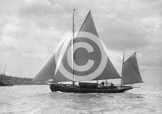 The yawl 'Moosk' under way, 1912. Creator: Kirk & Sons of Cowes.