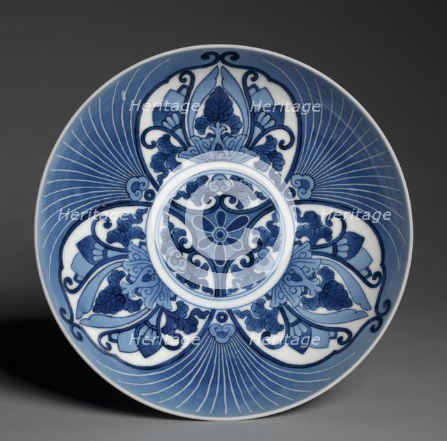 Dish with Ginkgo Leaves, c. 1688-1704. Creator: Unknown.