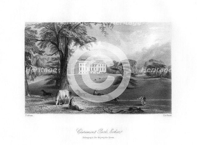 Claremont Park, Esher, Surrey, 19th century.Artist: TA Prior