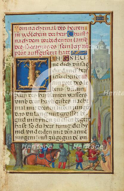 Border with the Meeting of Abraham and Melchizedek, about 1525-1530. Creator: Simon Bening.