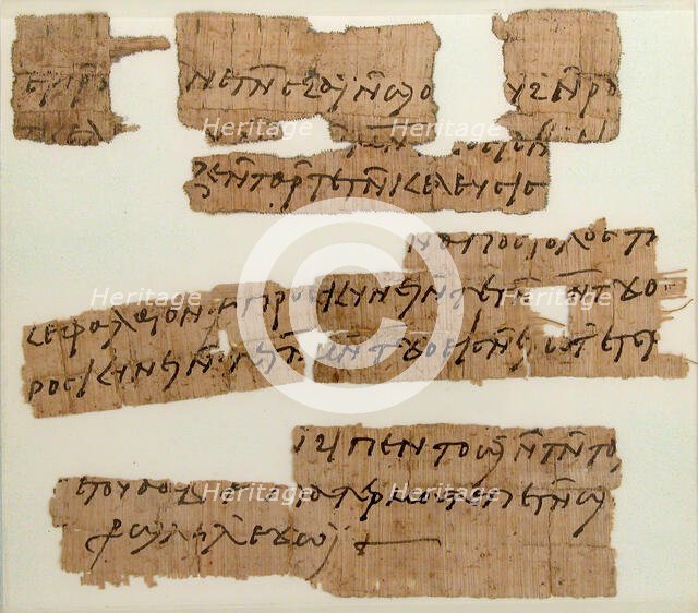 Papyri Fragments of a Letter, Coptic, 7th century. Creator: Unknown.