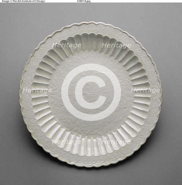 Foliated Dish with Mandarin Ducks, Jin dynasty (1115-1234). Creator: Unknown.