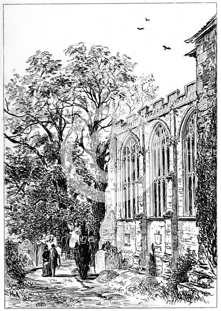 The chancel of Stratford church, Stratford-upon-Avon, Warwickshire, 1885.Artist: Edward Hull