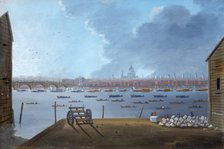 'The Funeral Procession of Lord Nelson on the Thames', c1806. Artist: Daniel Turner