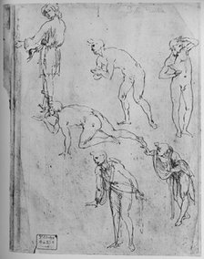 'Six Studies of Figures', 1481-1483 (1945). Artist: Leonardo da Vinci.