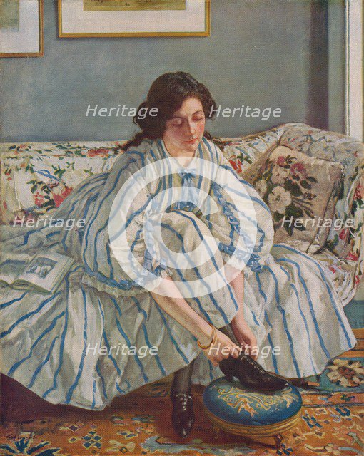 'Tying Her Shoe', c1900. Artist: Walter Westley Russell.