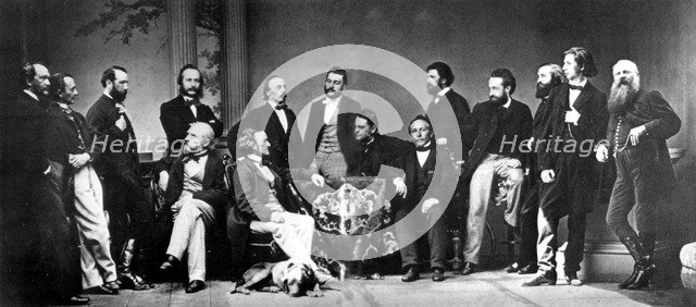 Richard Wagner in the circle of friends and admirers before the premiere of Tristan in Munich, 186