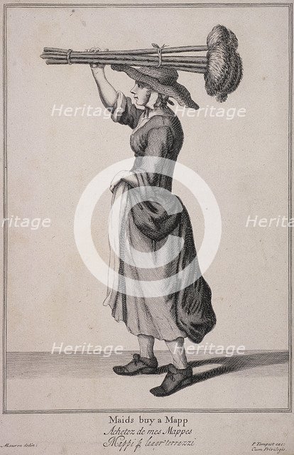 'Maids buy a Mapp', Cries of London, (c1688?). Artist: Anon