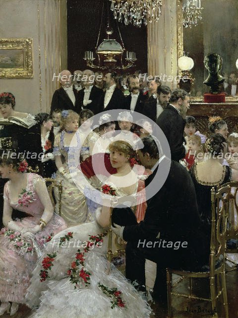 La soirée - Autour du piano , c. 1880. Creator: Béraud, Jean (1849-1936).