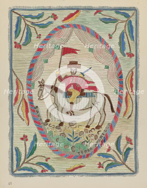 Plate 45: Embroidered Bedspread (St. James): From Portfolio "Spanish Colonial...", 1935/1942. Creator: Unknown.