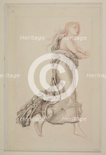 Female - Drapery Study of Flying Drapery, 1865-66. Creator: Sir Edward Coley Burne-Jones.
