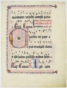 Manuscript Leaf with Initial C, from an Antiphonary, German, ca. 1425-50. Creator: Unknown.