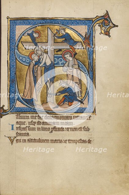 Initial S: The Deposition; Psalter, mid-1200s. Creator: Unknown.