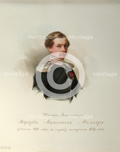Portrait of Eduard Antonovich Moller (1820-1879) (From the Album of the Imperial Horse Guards), 1846-1849. Artist: Hau (Gau), Vladimir Ivanovich (1816-1895)